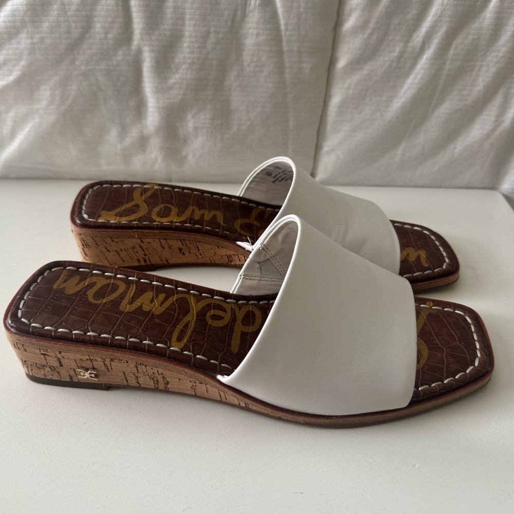 Sam Edelman White Slide Sandals